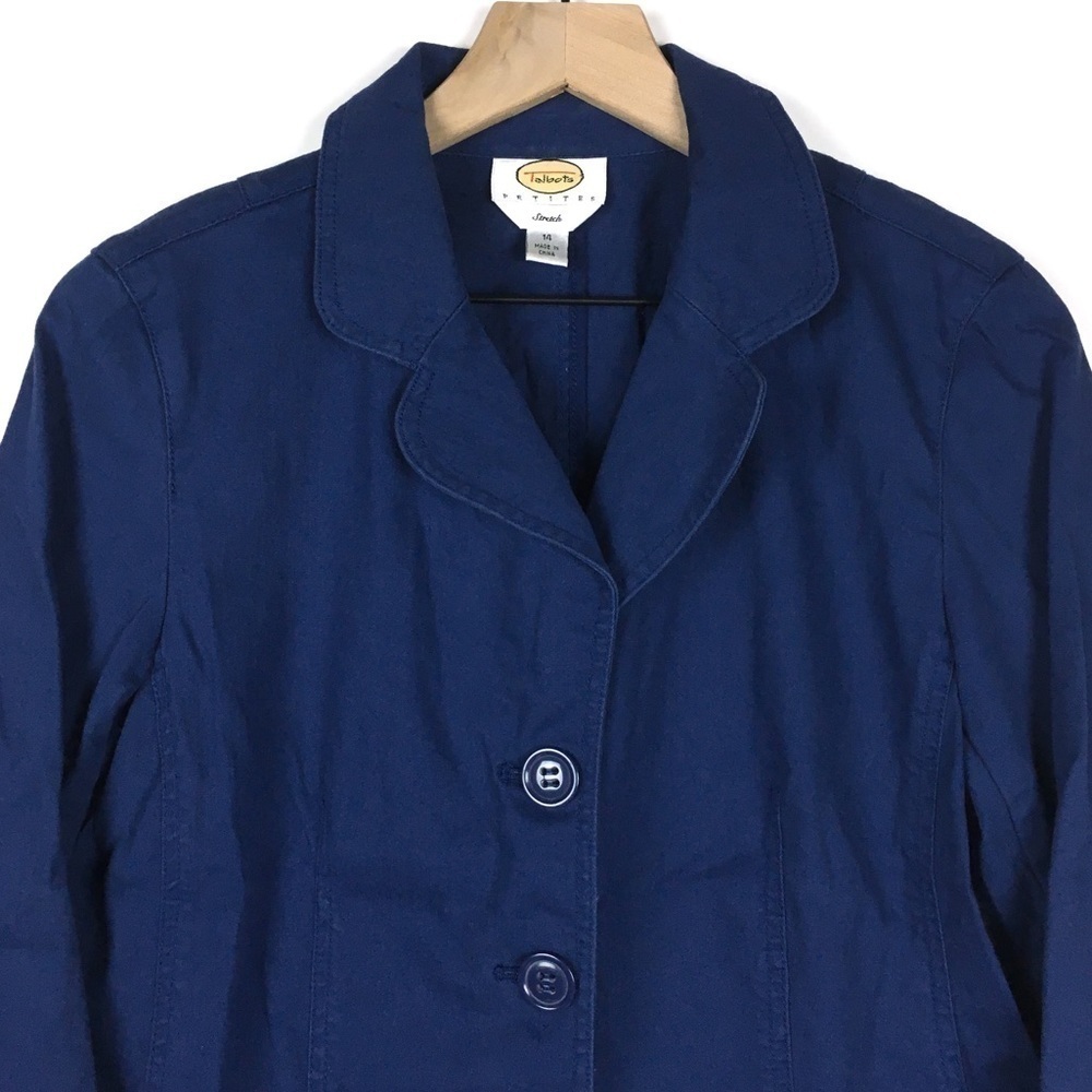 Talbots Blazer Jacket Solid Color Navy Button Str… - image 2